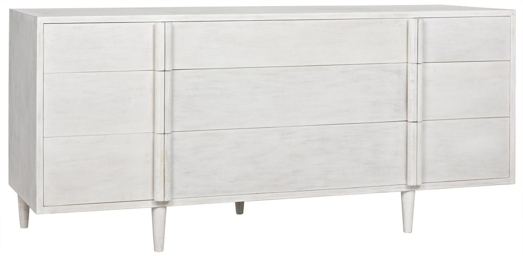 NOIR Morten 9 Drawer Dresser White Wash