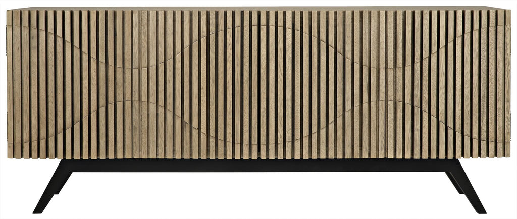 NOIR Illusion Sideboard with Steel Base Bleached Walnut