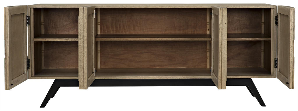 NOIR Illusion Sideboard with Steel Base Bleached Walnut