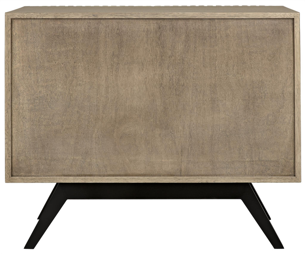 NOIR Illusion Single Sideboard with Steel Base Bleached Walnut