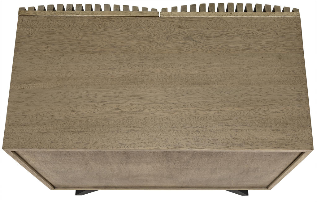 NOIR Illusion Single Sideboard with Steel Base Bleached Walnut