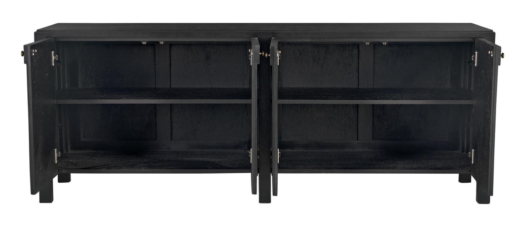 NOIR Weston Sideboard Hand Rubbed Black with Light Brown Trim