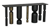 Noir Figaro Console Black Metal And Aged Brass Finish