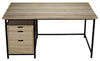 Noir Nabucco Desk Bleached Walnut And Steel