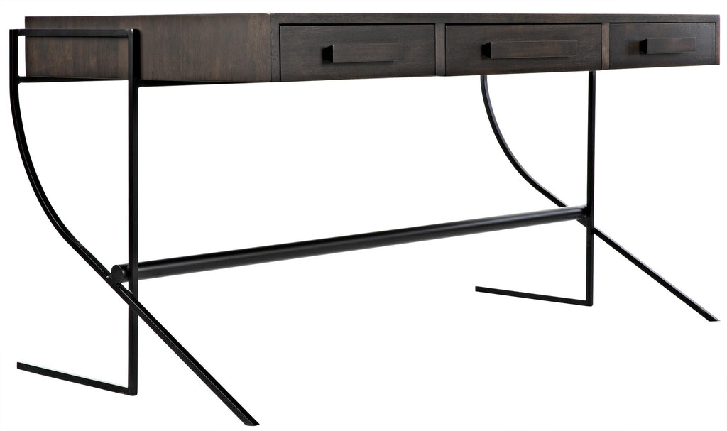 NOIR Frank Desk Ebony Walnut with Steel