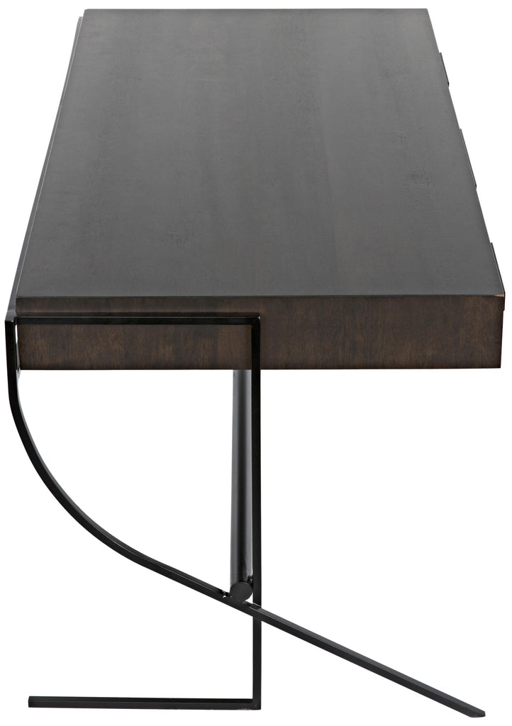 NOIR Frank Desk Ebony Walnut with Steel