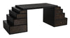 Noir Ambidextrous Desk Hand Rubbed Black With Light Brown Trim