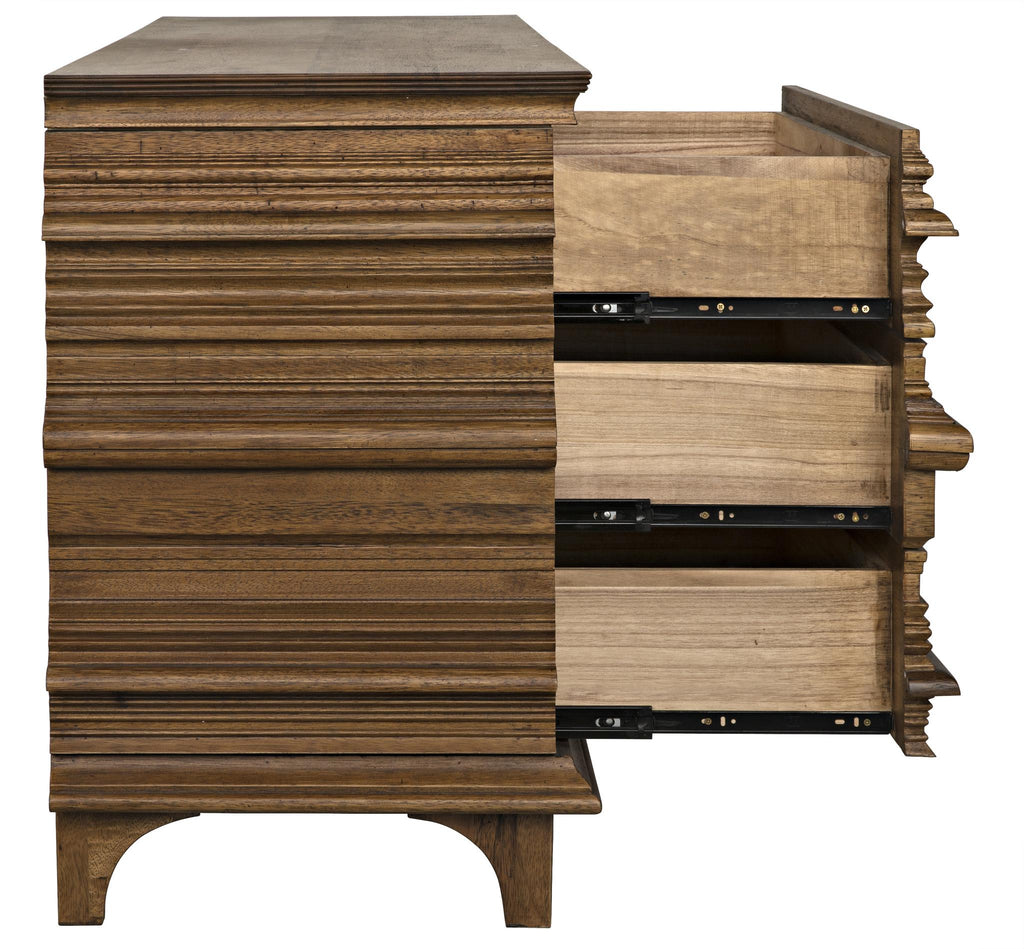 NOIR Bernard 6 Drawer Dark Walnut