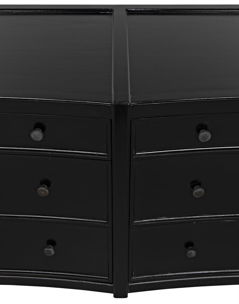 NOIR Hampton 6 Drawer Dreser Hand Rubbed Black