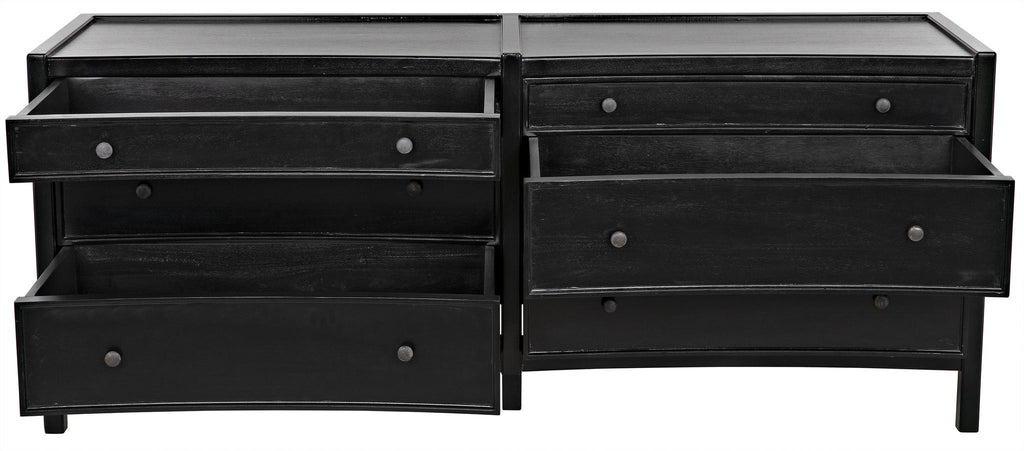 NOIR Hampton 6 Drawer Dreser Hand Rubbed Black