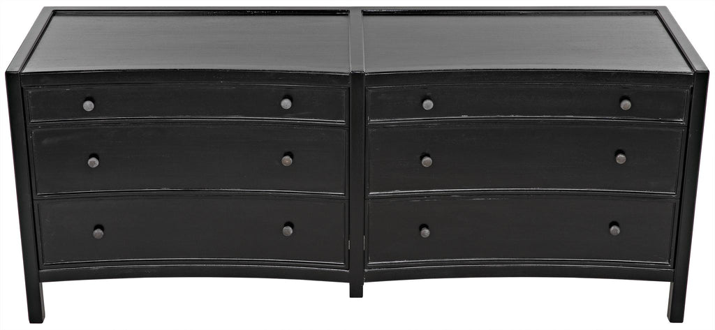 NOIR Hampton 6 Drawer Dreser Hand Rubbed Black