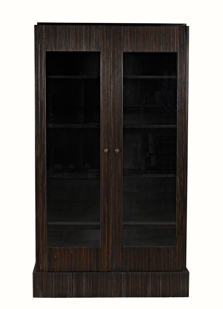 NOIR Noho Hutch Hand Rubbed Black with Light Brown Trim