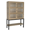 Noir Darien Hutch White Oak With Industrial Steel