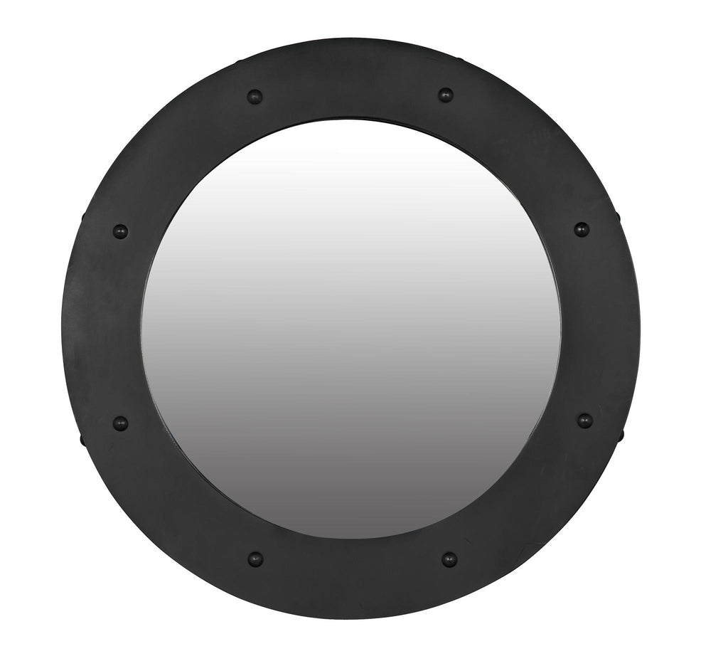 NOIR Clay Mirror Large Black Steel