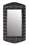 Noir Nanna Mirror Hand Rubbed Black With Light Brown Trim