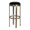 Noir Prince Stool With Leather Brass Finish