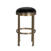 Noir Prince Counter Stool With Leather Brass Finish