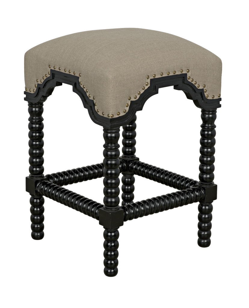 NOIR Abacus Counter Stool Hand Rubbed Black