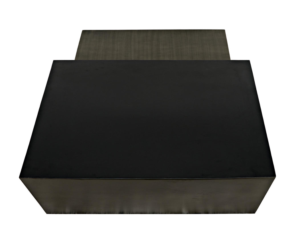 NOIR Amboss Coffee Table Black Metal Aged Brass Finish