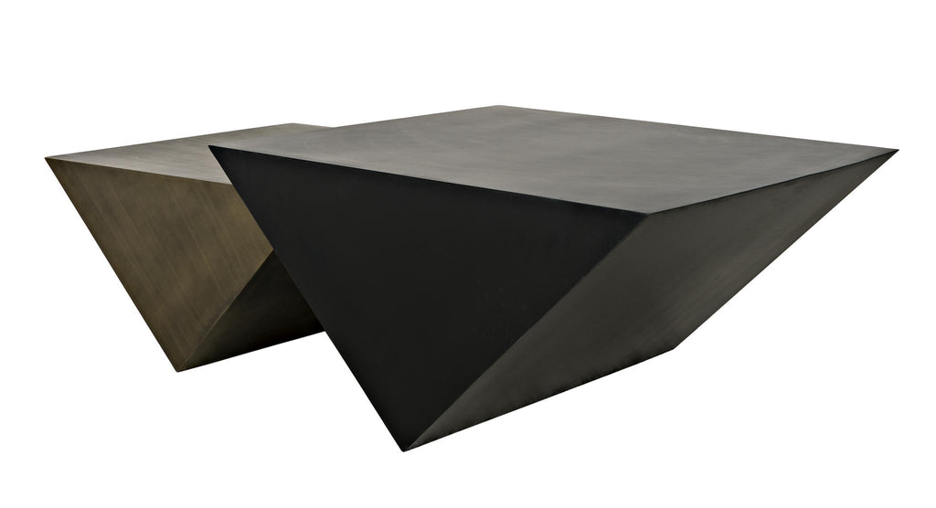 NOIR Amboss Coffee Table Black Metal Aged Brass Finish