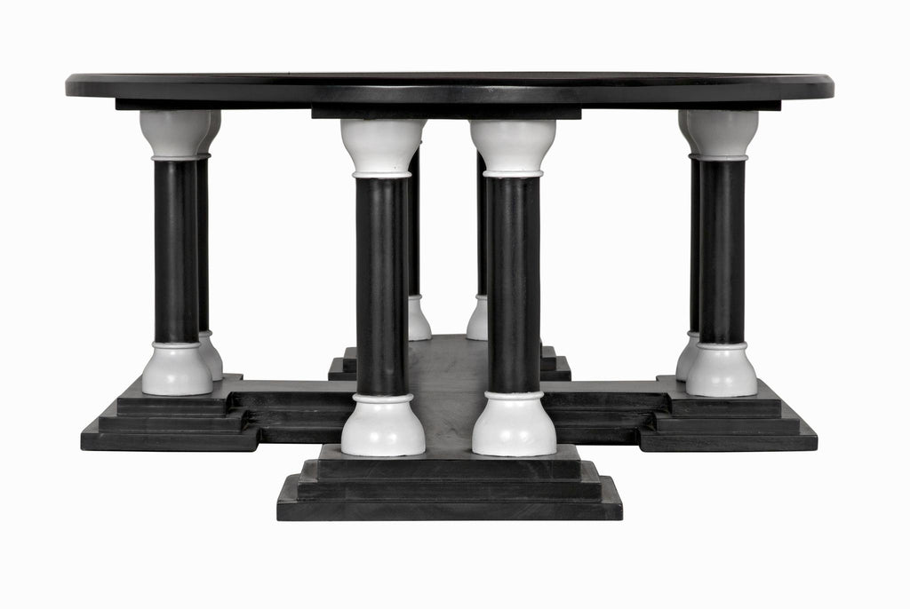 NOIR Desoto Coffee Table Hand Rubbed Black and Solid White