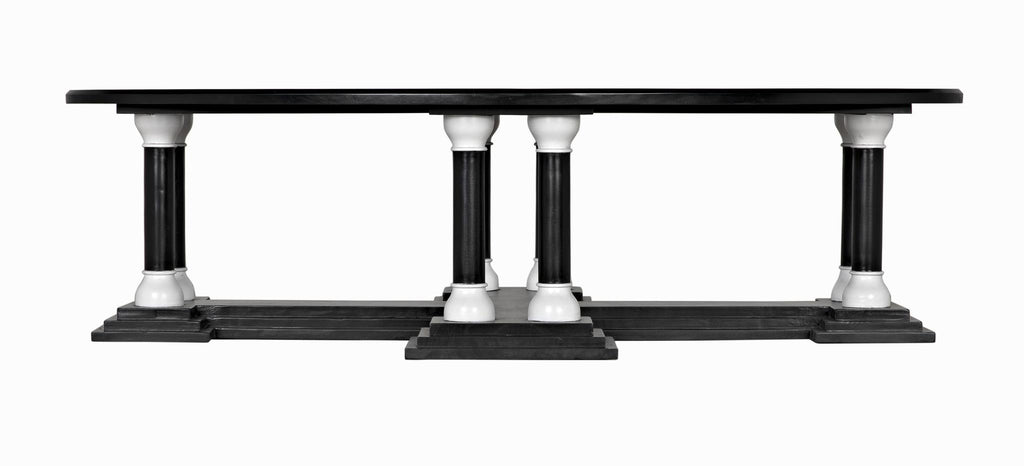 NOIR Desoto Coffee Table Hand Rubbed Black and Solid White