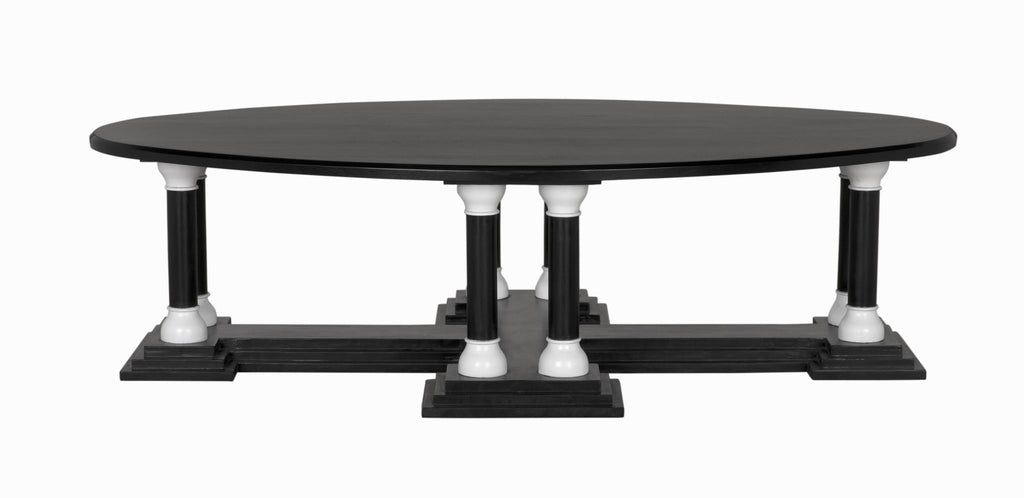 NOIR Desoto Coffee Table Hand Rubbed Black and Solid White