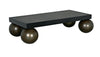 Noir Cosmo Coffee Table Black Metal With Aged Brass Finish Legs