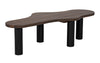 Noir Schulz Coffee Table Dark Walnut With Black Steel Base