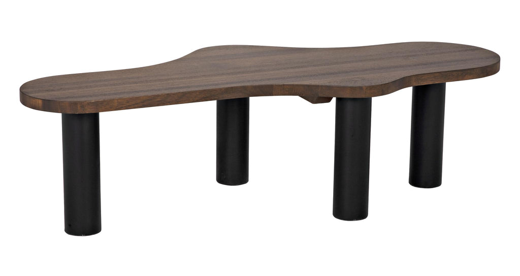 NOIR Schulz Coffee Table Dark Walnut with Black Steel Base