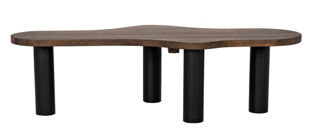 NOIR Schulz Coffee Table Dark Walnut with Black Steel Base