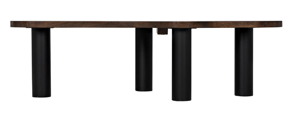 NOIR Schulz Coffee Table Dark Walnut with Black Steel Base