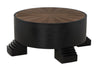 Noir Tambour Coffee Table Hand Rubbed Black With Veneer Top