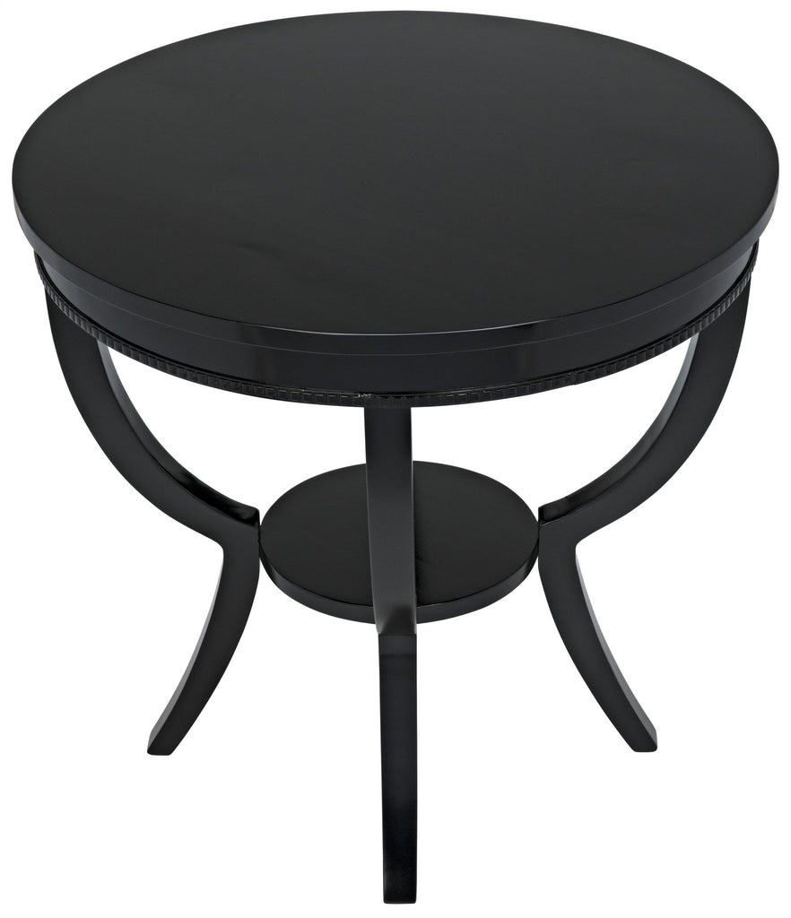 NOIR Scheffield Round End Table Black