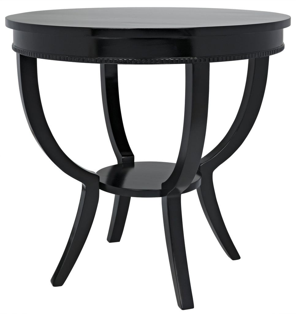 NOIR Scheffield Round End Table Black