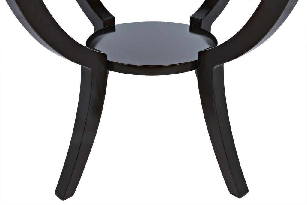 NOIR Scheffield Round End Table Distressed Brown