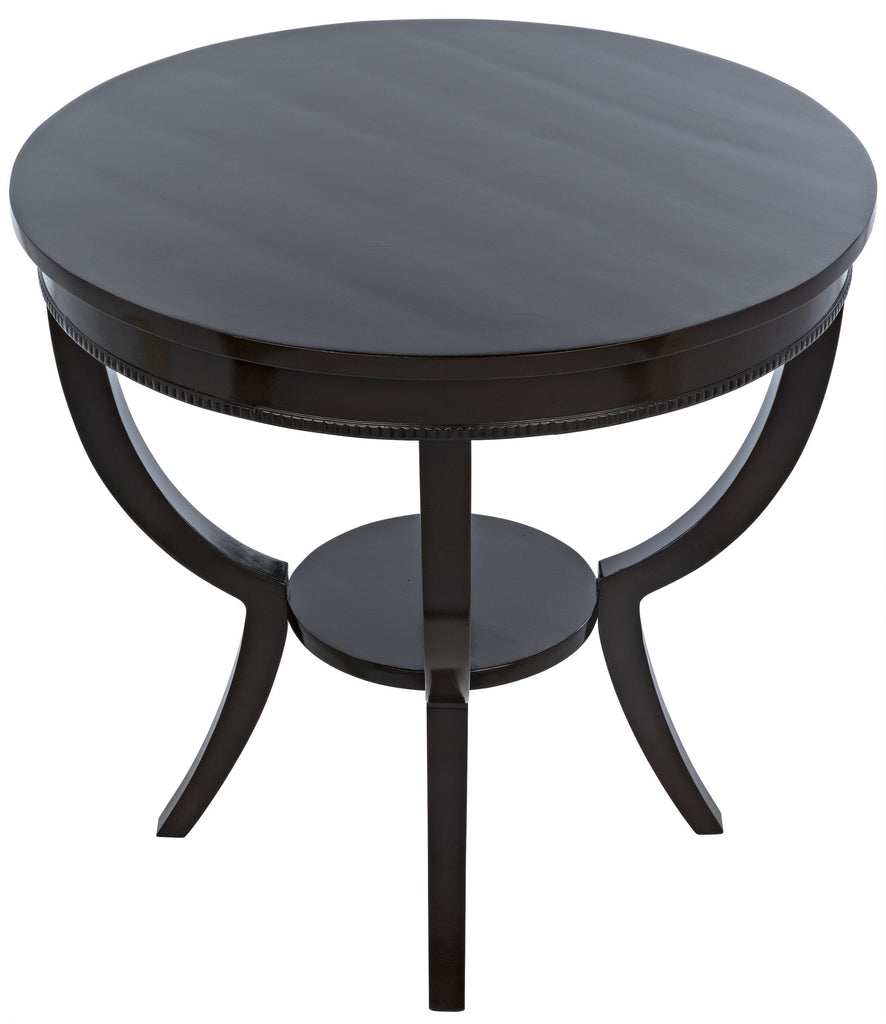 NOIR Scheffield Round End Table Distressed Brown