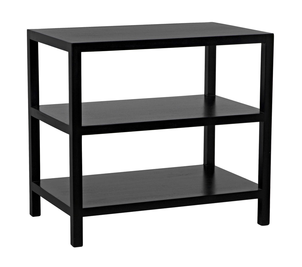 NOIR 2 Shelf Side Table Hand Rubbed Black