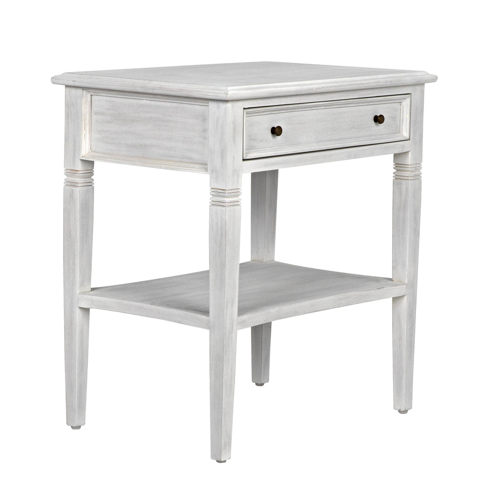 NOIR Oxford 1-Drawer Side Table White Wash