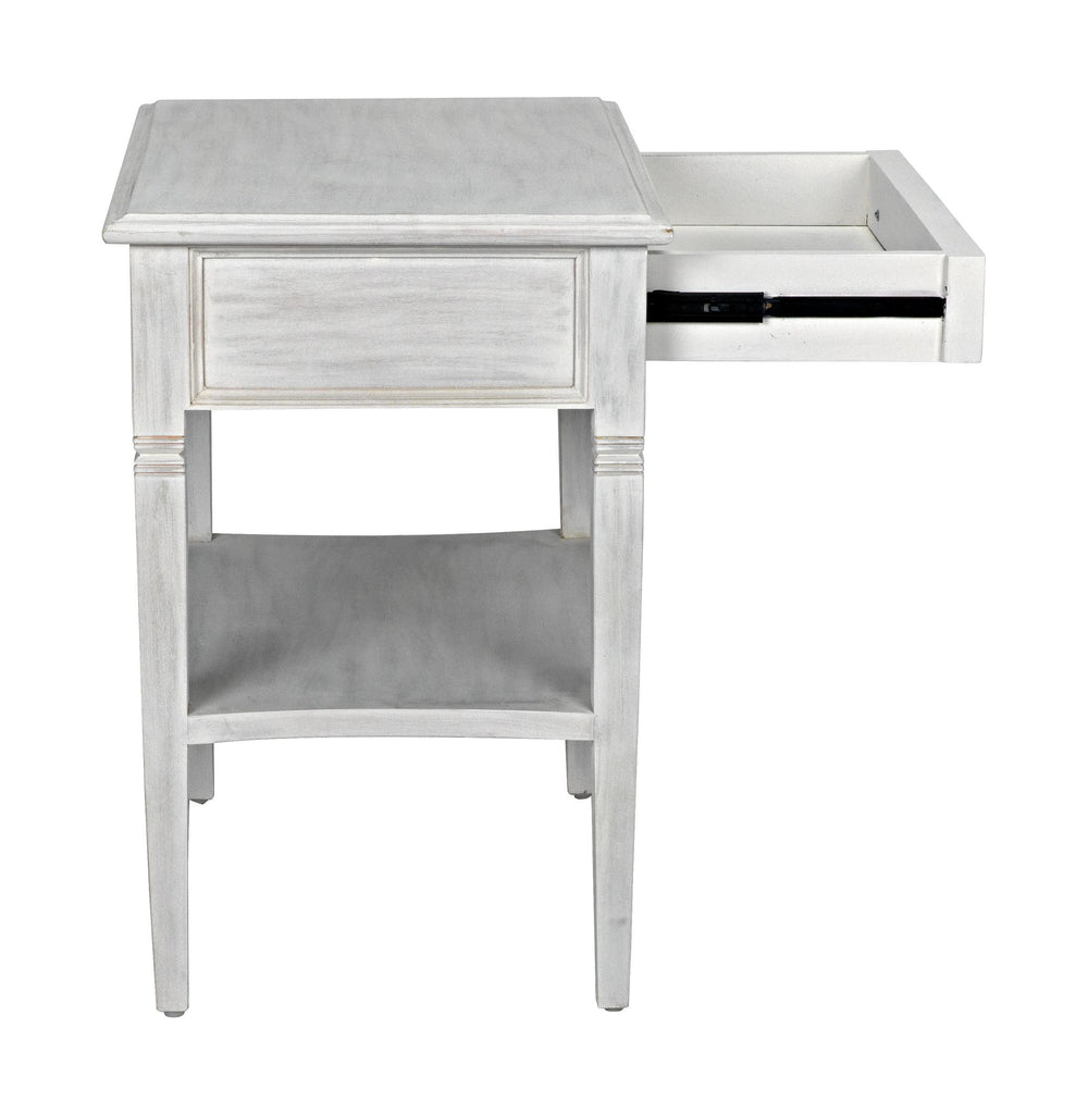 NOIR Oxford 1-Drawer Side Table White Wash