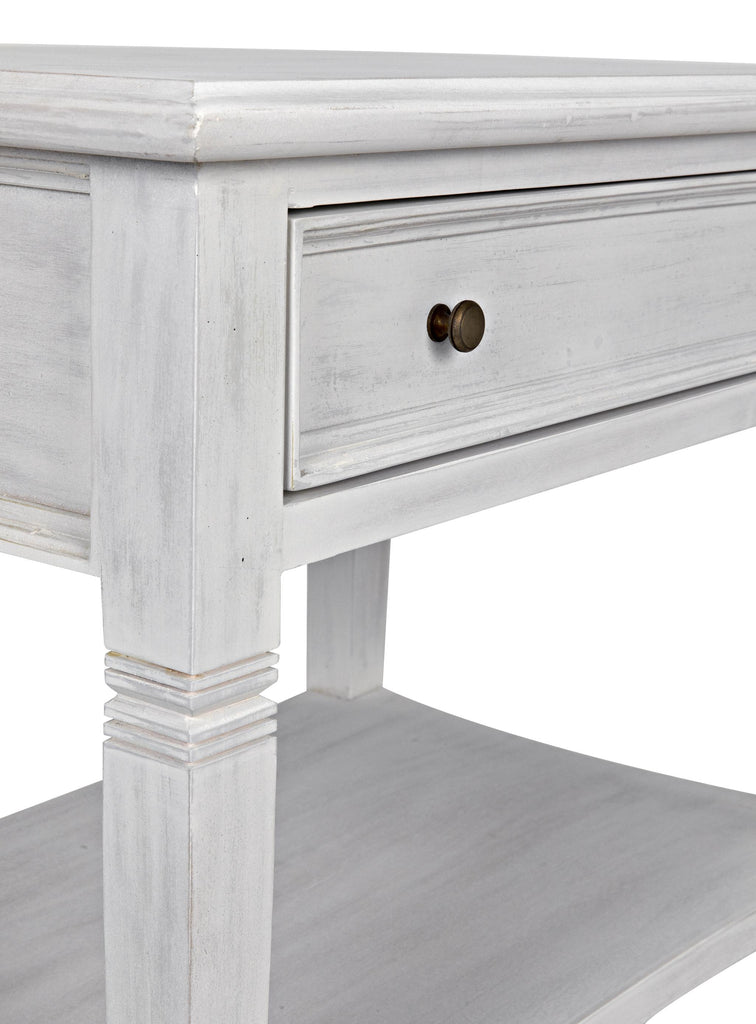 NOIR Oxford 1-Drawer Side Table White Wash