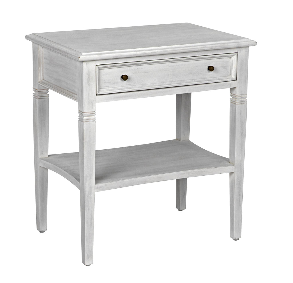 NOIR Oxford 1-Drawer Side Table White Wash