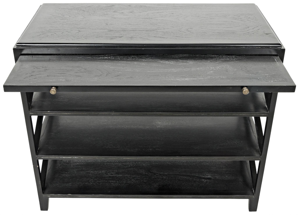 NOIR Sutton Criss-Cross Side Table Hand Rubbed Black