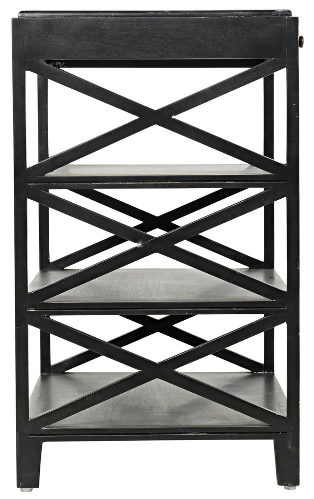 NOIR Sutton Criss-Cross Side Table Hand Rubbed Black