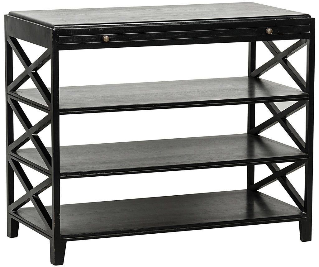 NOIR Sutton Criss-Cross Side Table Hand Rubbed Black