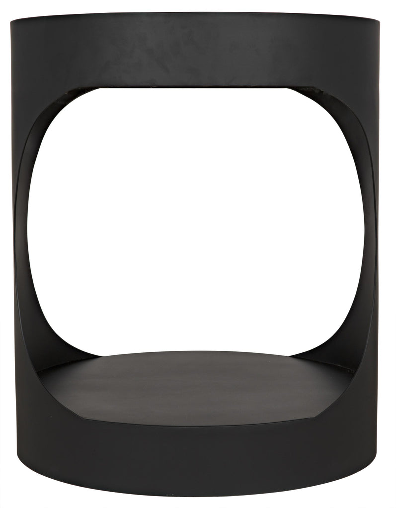 NOIR Eclipse Round Side Table Black Steel