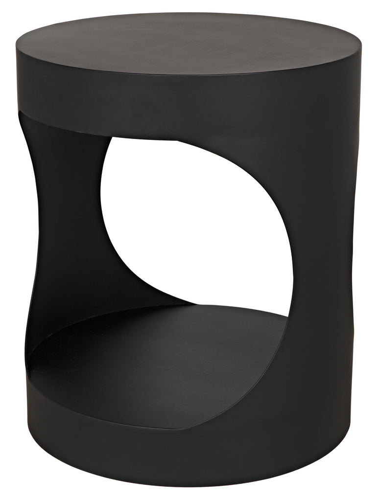 NOIR Eclipse Round Side Table Black Steel