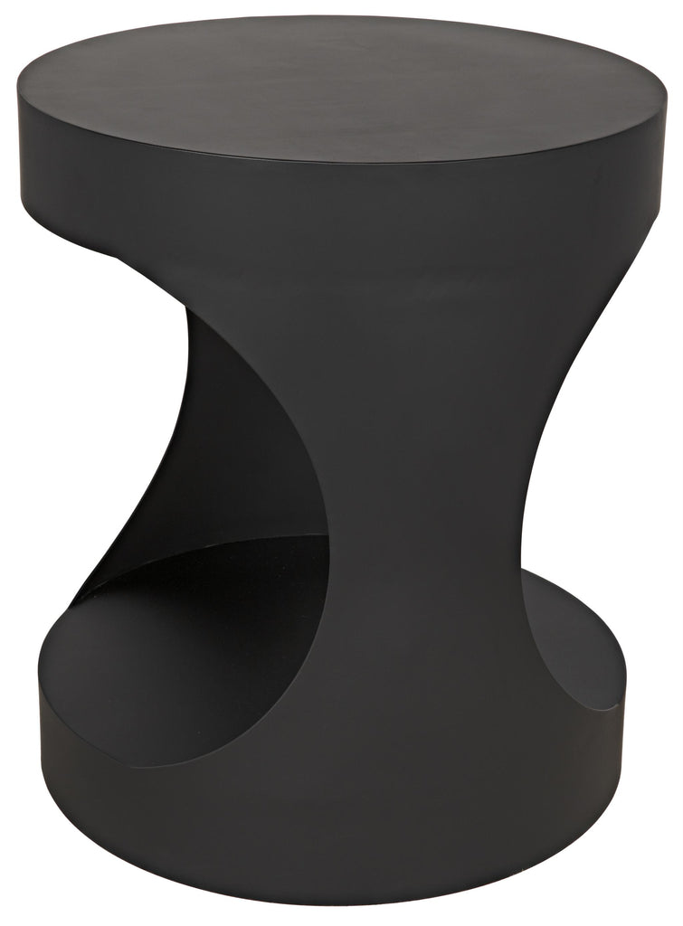 NOIR Eclipse Round Side Table Black Steel