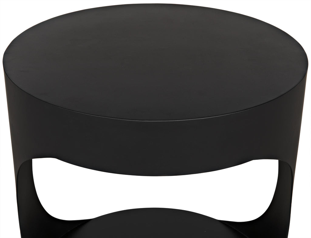 NOIR Eclipse Round Side Table Black Steel