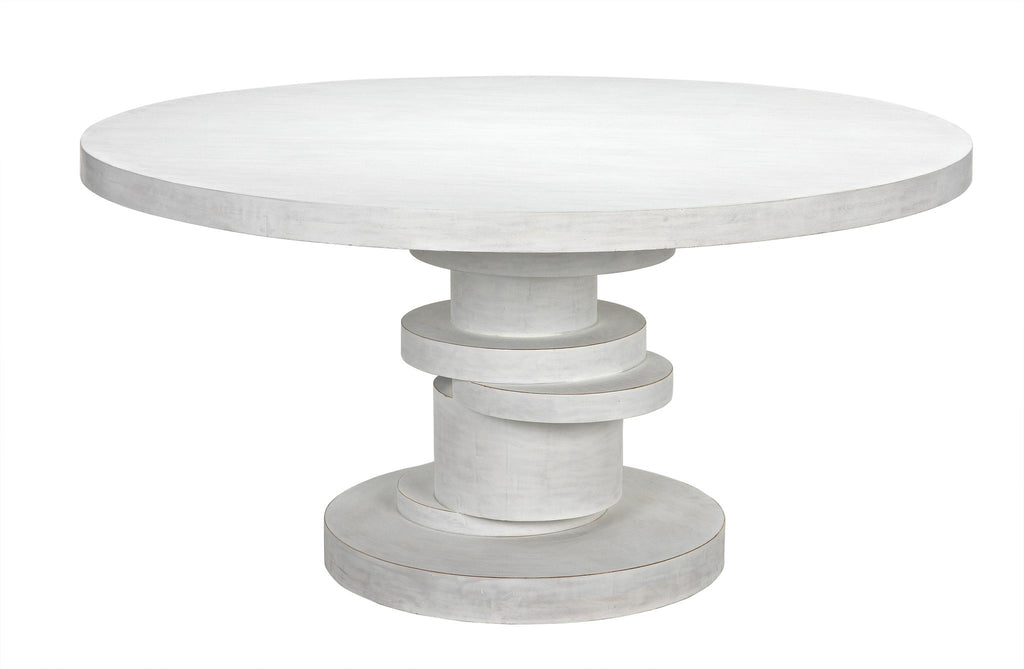 NOIR Hugo Dining Table 60"  White Wash